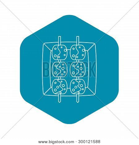 Meat Shashlik Icon. Outline Illustration Of Meat Shashlik Vector Icon For Web