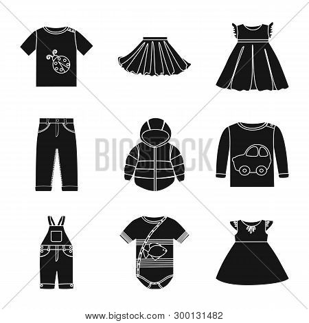 Vector Illustration Of Little And Cotton Symbol. Collection Of Little And Kid Stock Vector Illustrat