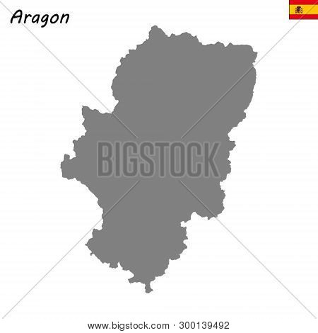 High Quality Map Autonomous Community Of Spain. Aragon
