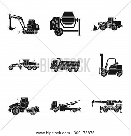 Vector Design Of Build And Construction Icon. Set Of Build And Machinery Vector Icon For Stock.