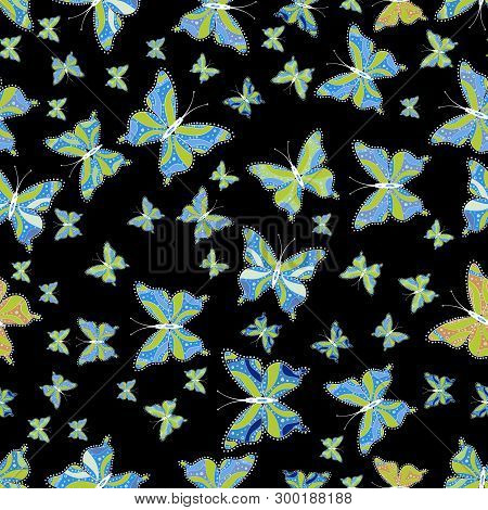 Vector Butterflies Pattern. Perfect For Sketchs, Web Page Backgrounds, Surface Textures, Textile. Ab