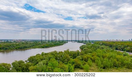 Panorama of Vistula river in Warsaw. Poland