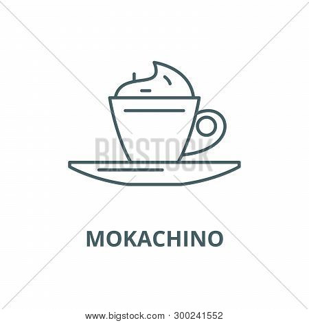 Mokachino Vector Line Icon, Linear Concept, Outline Sign, Symbol