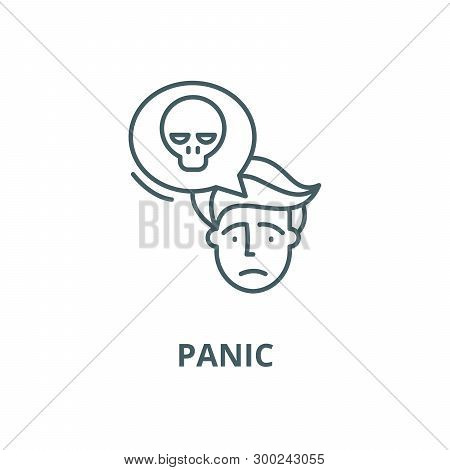 Panic Vector Line Icon, Linear Concept, Outline Sign, Symbol