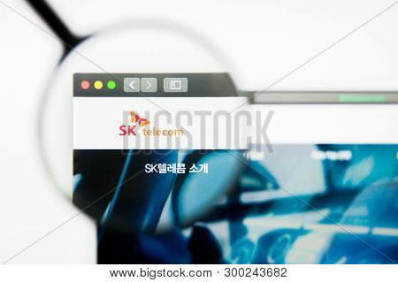 Los Angeles, California, Usa - 8 April 2019: Illustrative Editorial Of Sk Telecom Website Homepage. 