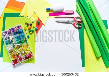 Diy Cinco De Mayo Mexican Made Cardboard And Crepe Paper Your On A White Background.