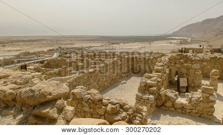 Wide View Of The Excavated Building Ruins Of The Community At Qumran