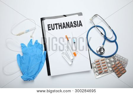 Injection Of Pentobarbital For Euthanasia. Legal Execute In Clinic.