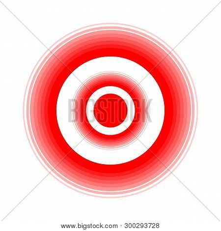 Pain Circle Red Icon For Medical Painkiller Drug Medicine. Vector Red Circles Target Spot Symbol For