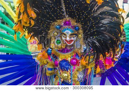 Bacolod , Philippines - Oct 28 : Participant In The Masskara Festival In Bacolod Philippines On Octo