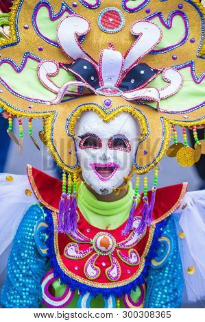 Bacolod , Philippines - Oct 28 : Participant In The Masskara Festival In Bacolod Philippines On Octo