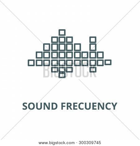 Sound Frecuency Vector Line Icon, Linear Concept, Outline Sign, Symbol