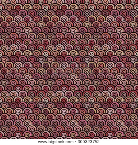 Greece Vintage Ethnic Seamless Pattern With Swirl, Trellis Pattern, Folk Abstract Repeating Backgrou