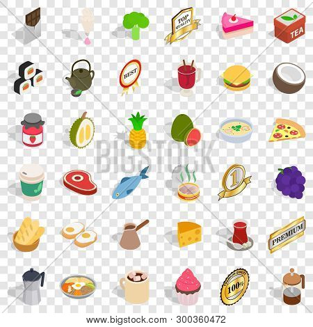 Tasty Drink Icons Set. Isometric Style Of 36 Tasty Drink Vector Icons For Web For Any Design