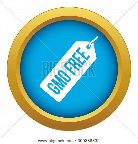 Gmo Free Price Tag Icon Blue Vector Isolated On White Background For Any Design