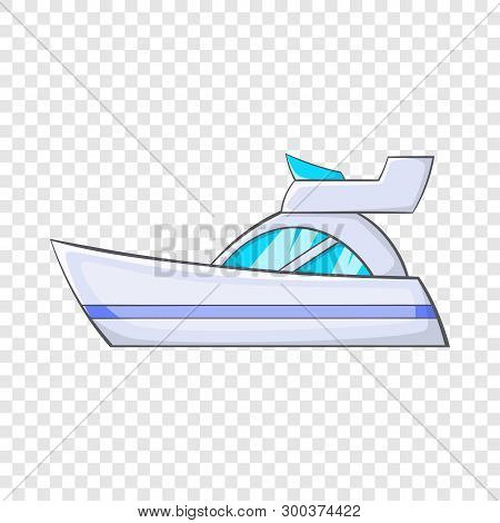 Little Powerboat Icon. Cartoon Illustration Of Little Powerboat Vector Icon For Web