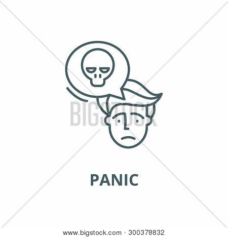 Panic Vector Line Icon, Linear Concept, Outline Sign, Symbol