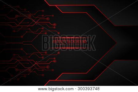 Red And Black Tech Corporate Background. Vector Design - Vector