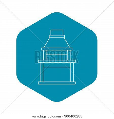 Big Barbecue Grill Icon. Outline Illustration Of Big Barbecue Grill Vector Icon For Web