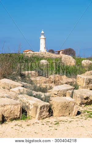 Lighthouse In Pathos On Cyprus Island, Greece