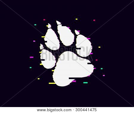 Paw Prints. Logo. Vector Illustration. Isolated Vector Illustration. Black On White Background. Eps 