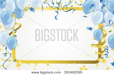 Birthday Balloon And Celebration Banner Party Happy New Year Celebration Festival Background. Nye