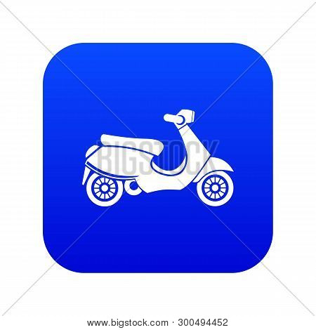 Vespa Scooter Icon Digital Blue For Any Design Isolated On White Vector Illustration