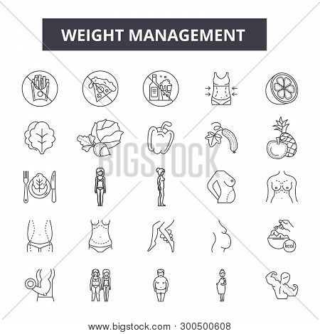 Weight Management Line Icons, Signs, Vector Set, Linear Concept, Outline Illustration
