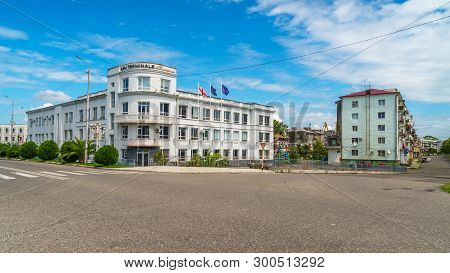 Poti, Georgia - 11.08.2018:  Buildings In Small Beautiful City Of Poti