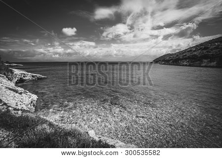 View Of Xigia Sulfur Beach In Summer On Zante Island, Greece
