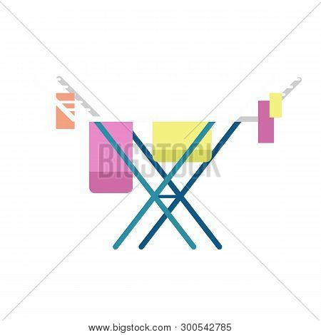 Clothes Dry Stand Icon. Flat Illustration Of Clothes Dry Stand Icon For Web Design