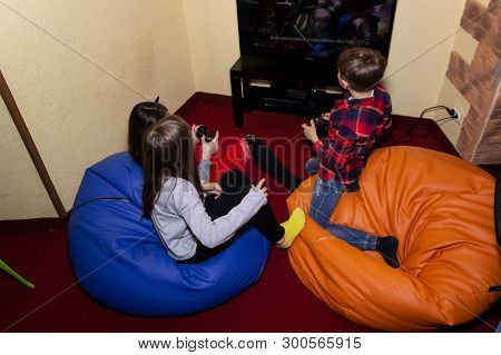 Ternopol,ukraine-may 10 2019:detail Of Xbox Controller Video Games In Children Room