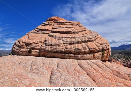 Views From The Lower Sand Cove Trail To The Vortex Formation, By Snow Canyon State Park In The Red C