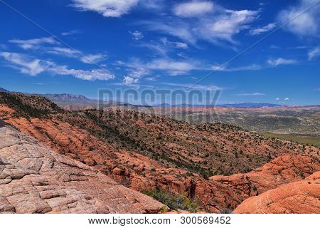Views From The Lower Sand Cove Trail To The Vortex Formation, By Snow Canyon State Park In The Red C