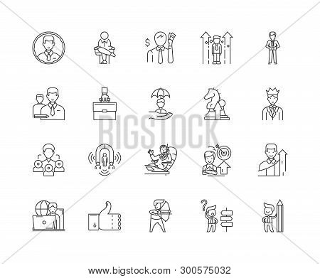 Enterpreneur Line Icons, Signs, Vector Set, Outline Illustration Concept