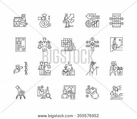 Finance Lessors Line Icons, Signs, Vector Set, Outline Illustration Concept