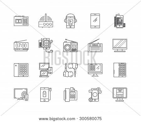 Gadjets Line Icons, Signs, Vector Set, Outline Illustration Concept