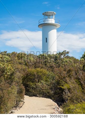 Cape Tourville Lighthouse In Freycinet National Park In Tasmania, Australia.