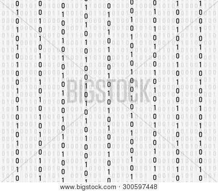 Background In A Matrix Style. Falling Random Numbers. White Is Dominant Color. Vector Stock Illustra