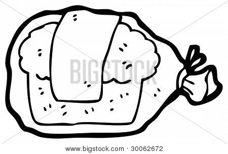 Brot in der Tasche cartoon