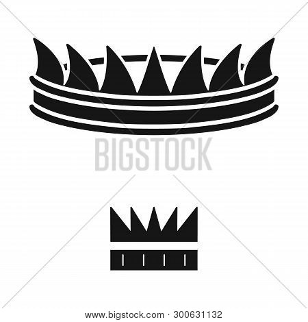 Vector Illustration Of King And Majestic Sign. Set Of King And Gold Stock Symbol For Web.