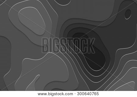 Geometric Paper Cut Background, Topography Map Cpncept. Vector Illustration
