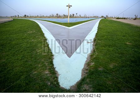 Love Lake At Al Qudra, Manmade Lake At The Al Qudra Desert, Dubai, United Arab Emirates