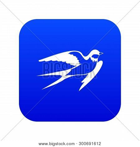 Barn Swallow Icon Digital Blue For Any Design Isolated On White Vector Illustration