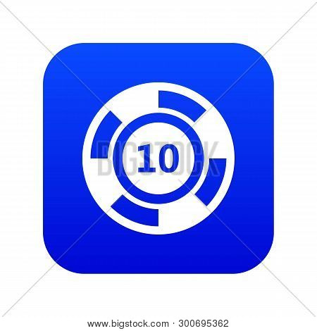 Casino Chip Icon Digital Blue For Any Design Isolated On White Vector Illustration