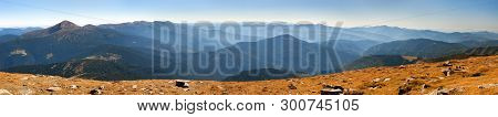Panoramic View Of Mount Hoverla Or Goverla, Ukraine Carpathian Mountains