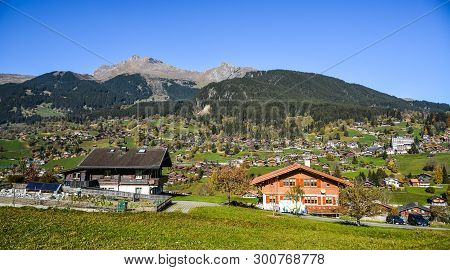 Mountain Town In Grindelwald, Switzerland
