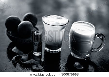 Ramadan Drink Or Ramazan Drink Also A Summer Drink On Wooden Surface I.e. Chikoo Shake Or Chikoo Fal
