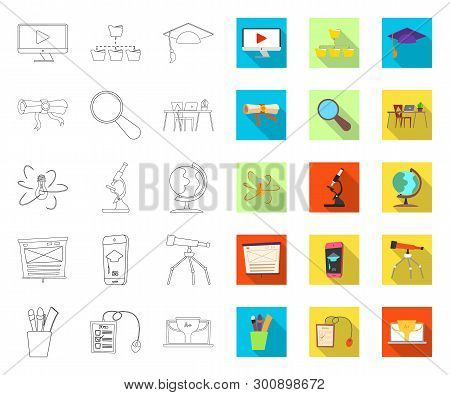 Vector Design Of Education And Learning Symbol. Set Of Education And School Stock Symbol For Web.