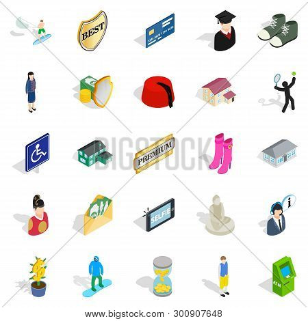 Twosome Icons Set. Isometric Set Of 25 Twosome Icons For Web Isolated On White Background
